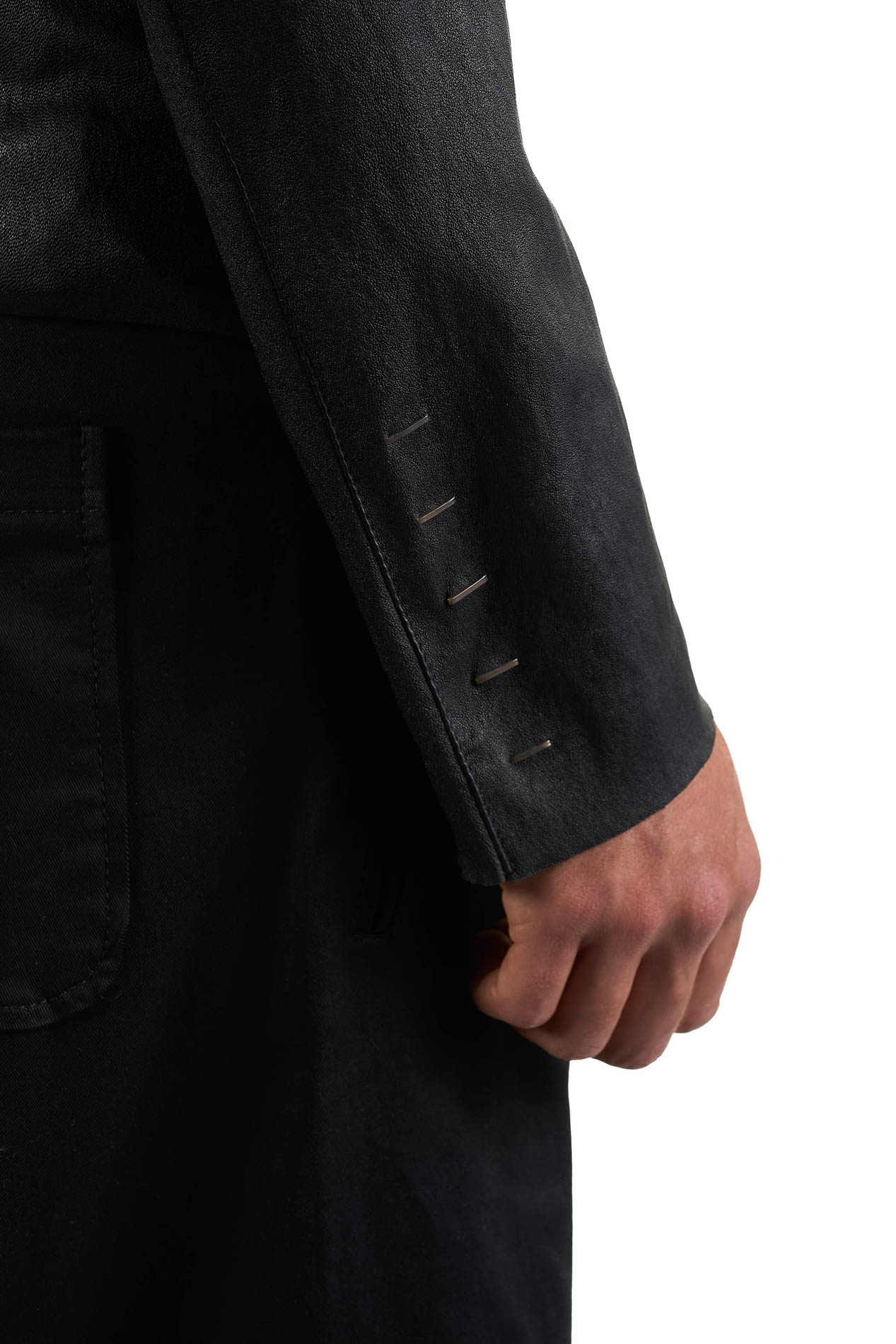 DANIELE BASTA LEATHER AND SILVER JACKET